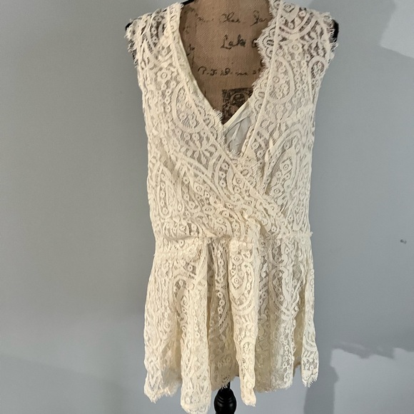 NWT Free People Ivory Lace Dress Sz Small - Picture 6 of 6